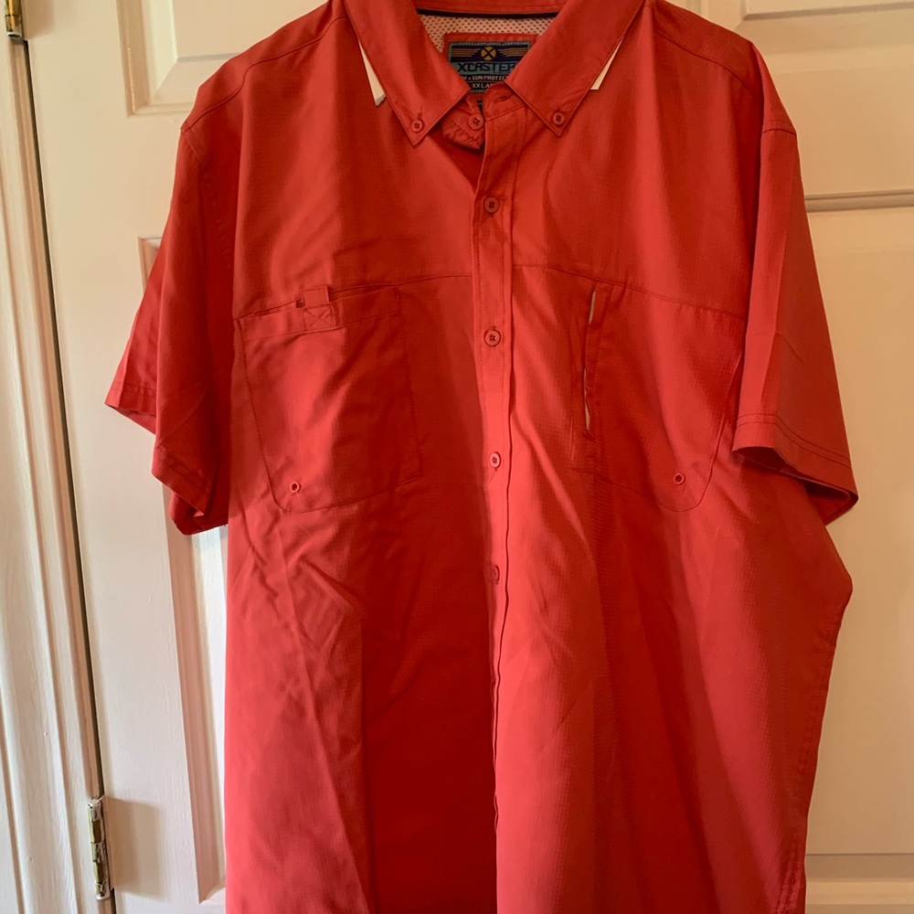 Men's Red Casual Button Down Shirt